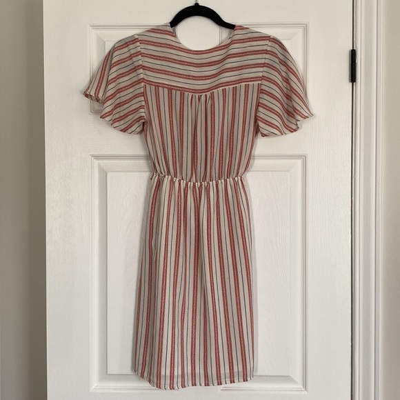 Womens Stripped Faux Wrap Dress - Picture 2 of 3